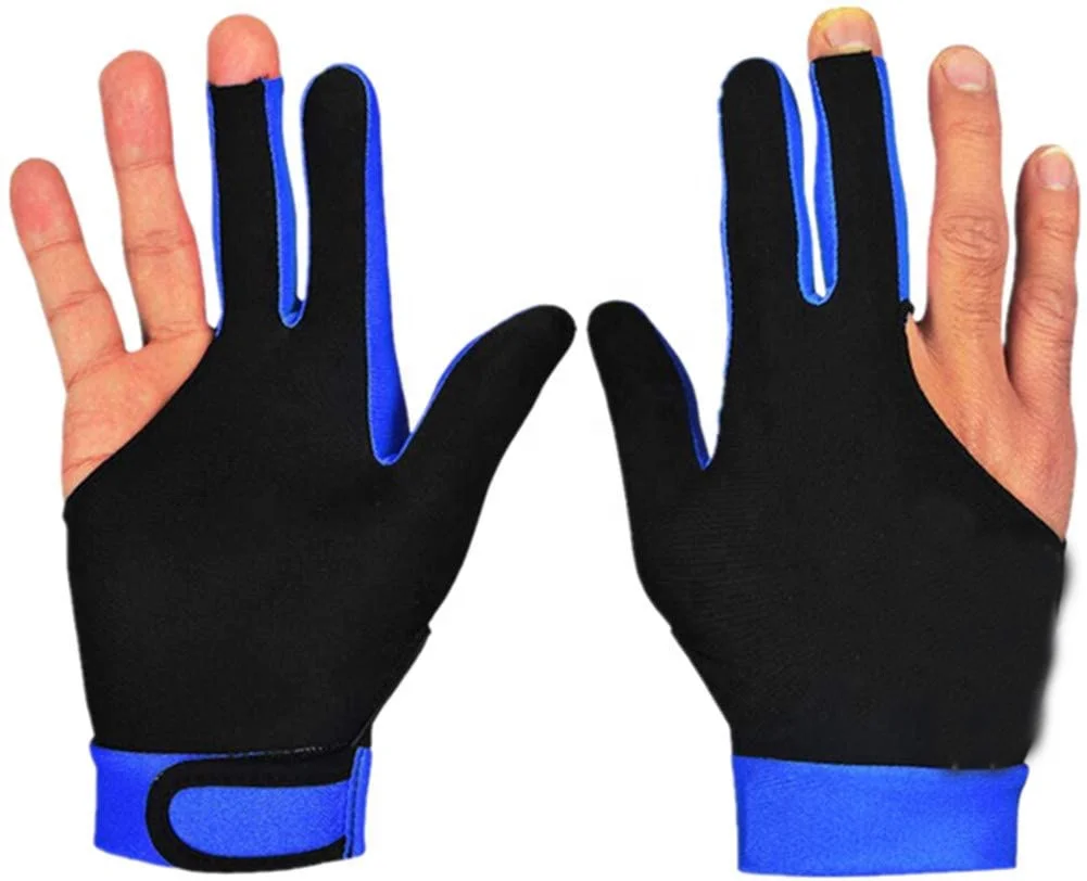 Дышащие бильярдные перчатки на заказ по низкой цене с 3 пальцами для снукера бассейна