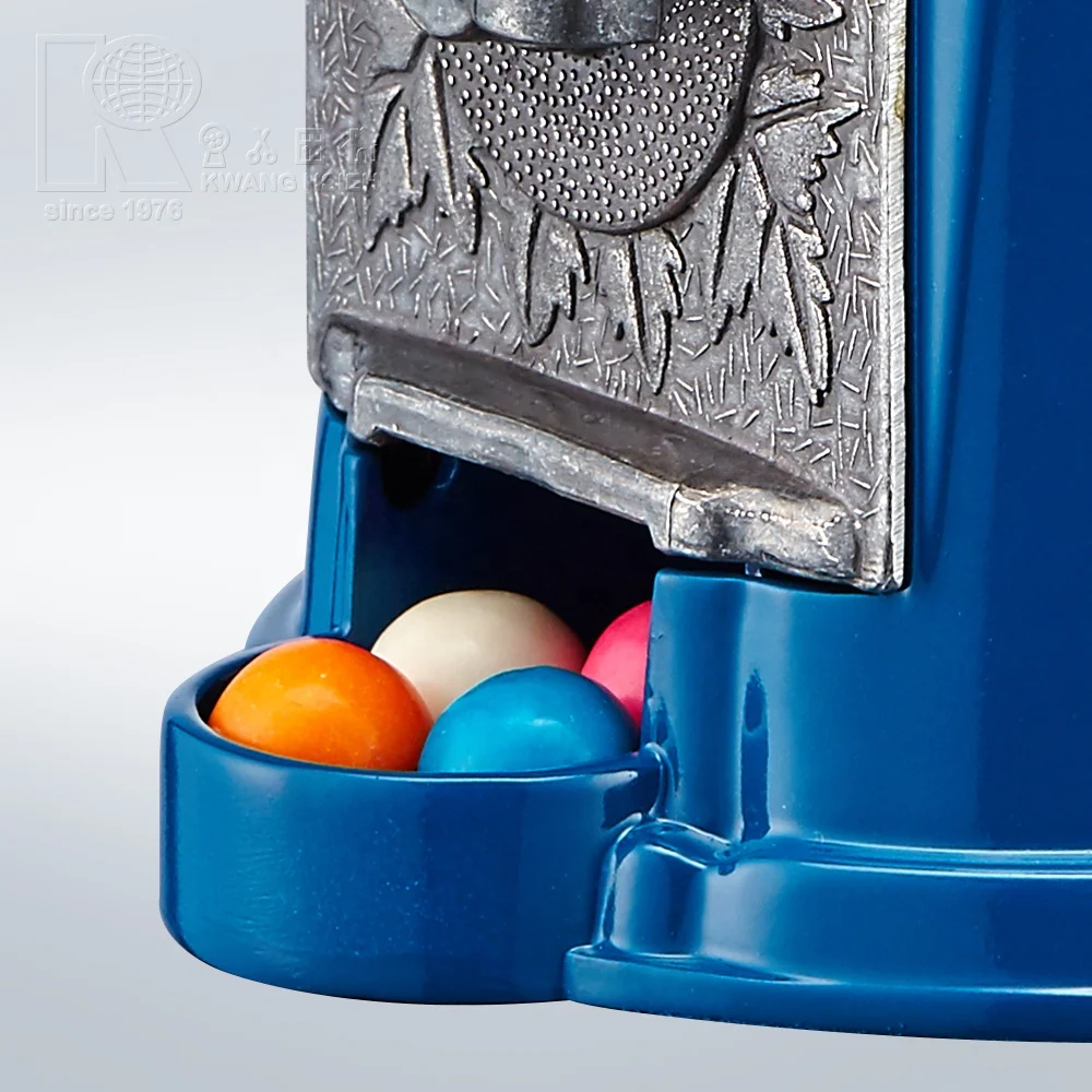 Kwang Hsieh 9 Inch Die Casting Coin Operated Custom Blue Vending Candy Gumball Machine