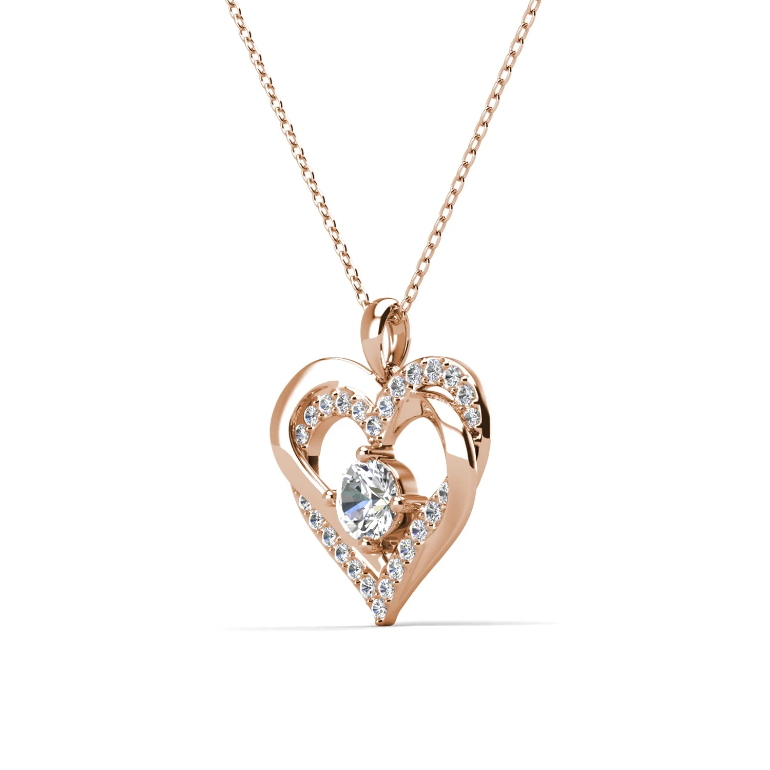 Nickel Free Hypoallergenic Silver 925 Heart Necklace Earrings Jewelry Sets Valentine Day Gifts For Women Destiny Jewellery
