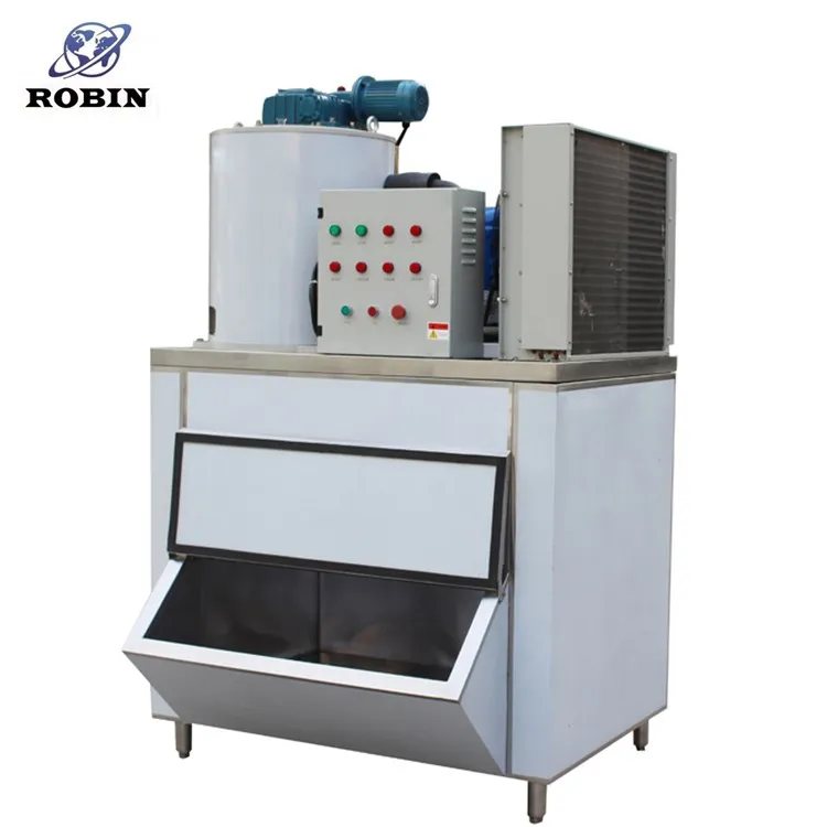 Small flake ice maker for cooling needs 1ton flake ice machine with single phase