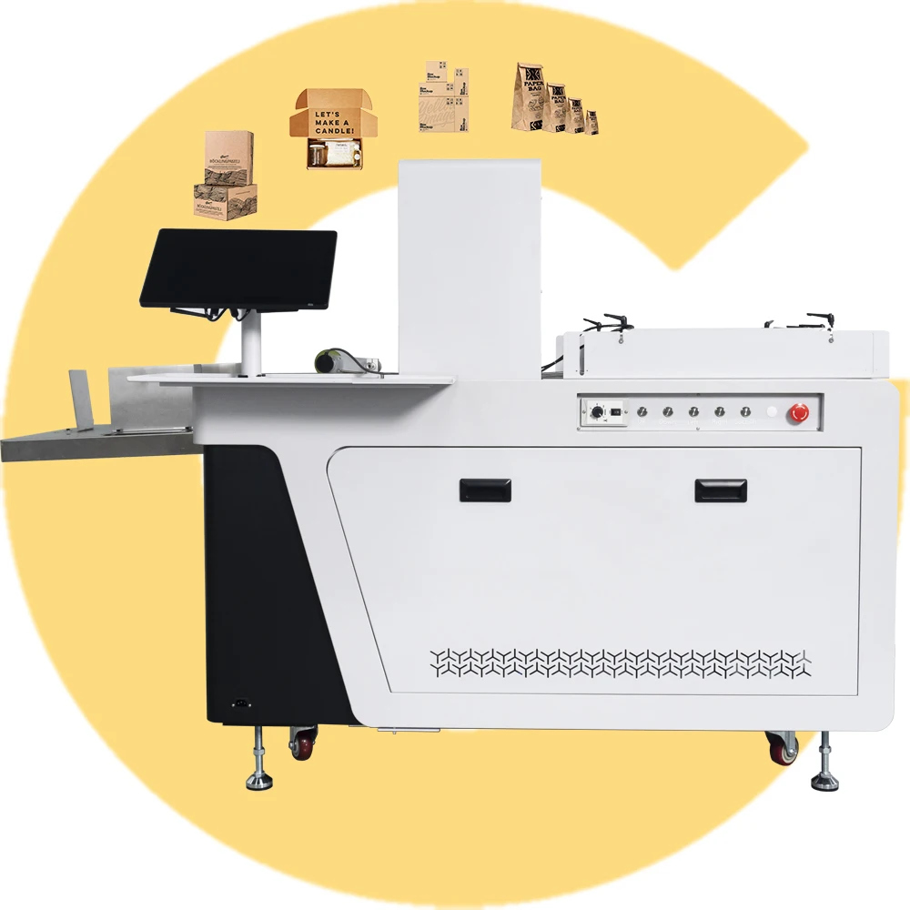 Giftec A3 Однопроходный принтер 600 мм ширина CMYK высокоскоростная картонная печатная машина для крафт-картона гофрированного картона