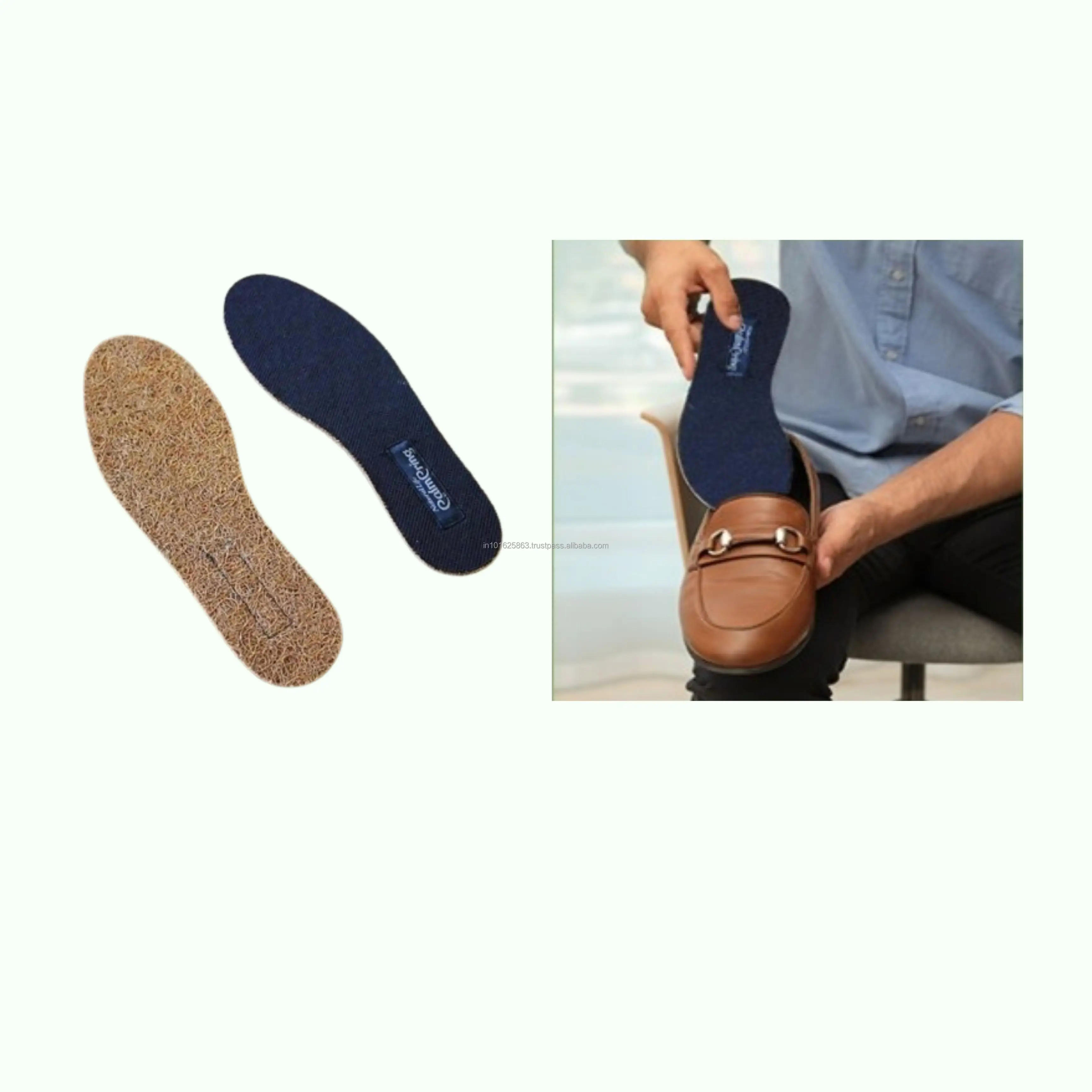 Premium Coir Insoles Natural Coconut Fiber with Anti-Odor & Extra Cushioning Durable Everyday Use Insoles