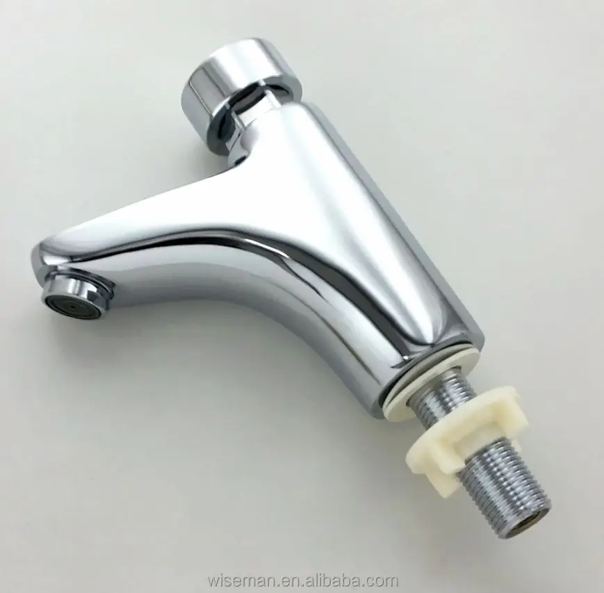 High Quality Press Button Auto Stop Full Brass Water Saving Self Closing Tap Time delay faucet for Commercial Bathroom