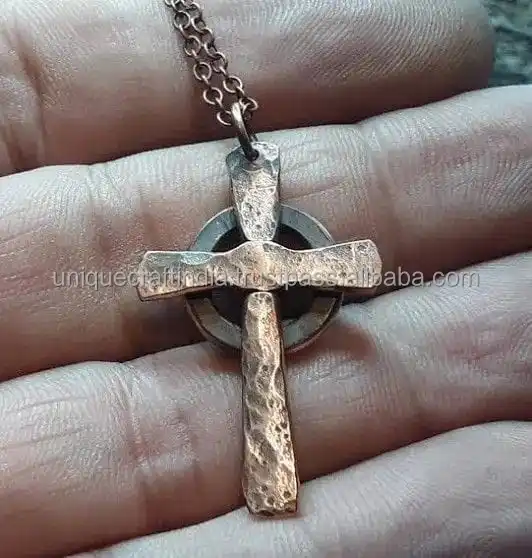 Iron Forged handmade cross pendant Nordic Viking Odin Rune Necklace Retro Pendant Necklace Gothic Jewelry by UCI