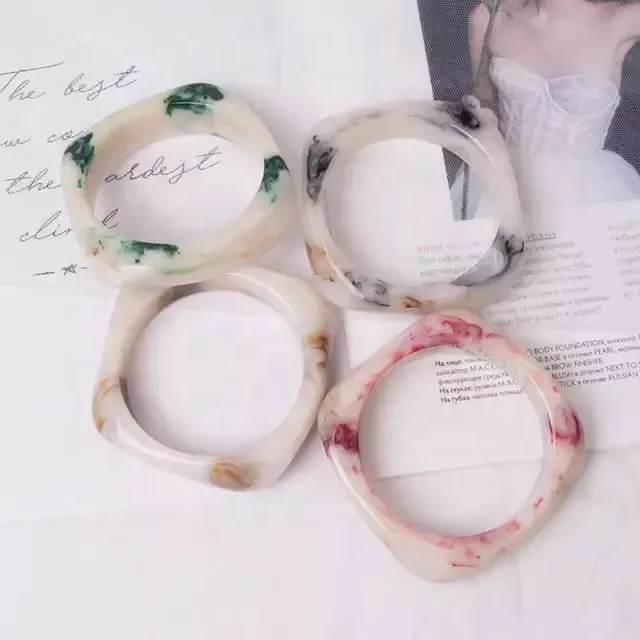 Handcrafted Indian Black Shaded Resin Bangle Fine Jewelry Bracelets Charm Bangles Fashion Simple Style Jewelry Resin Bangle