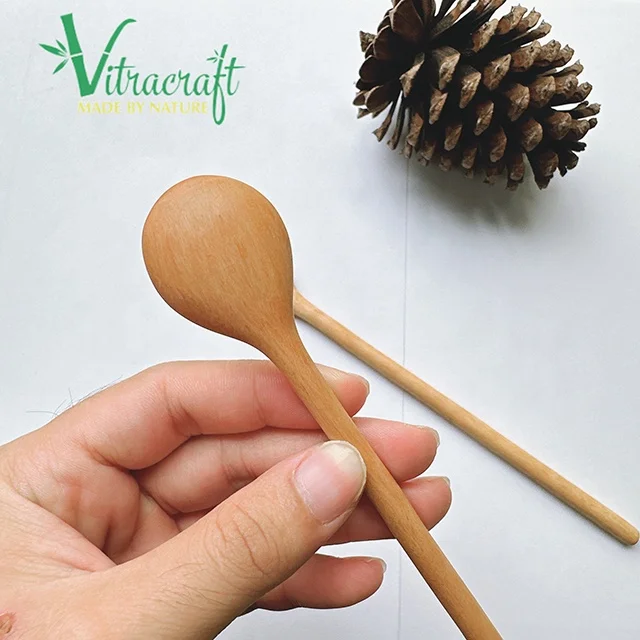 Handmade long-handled wooden spoon Spoons for serving food and drinks A gift from nature Size 20cm