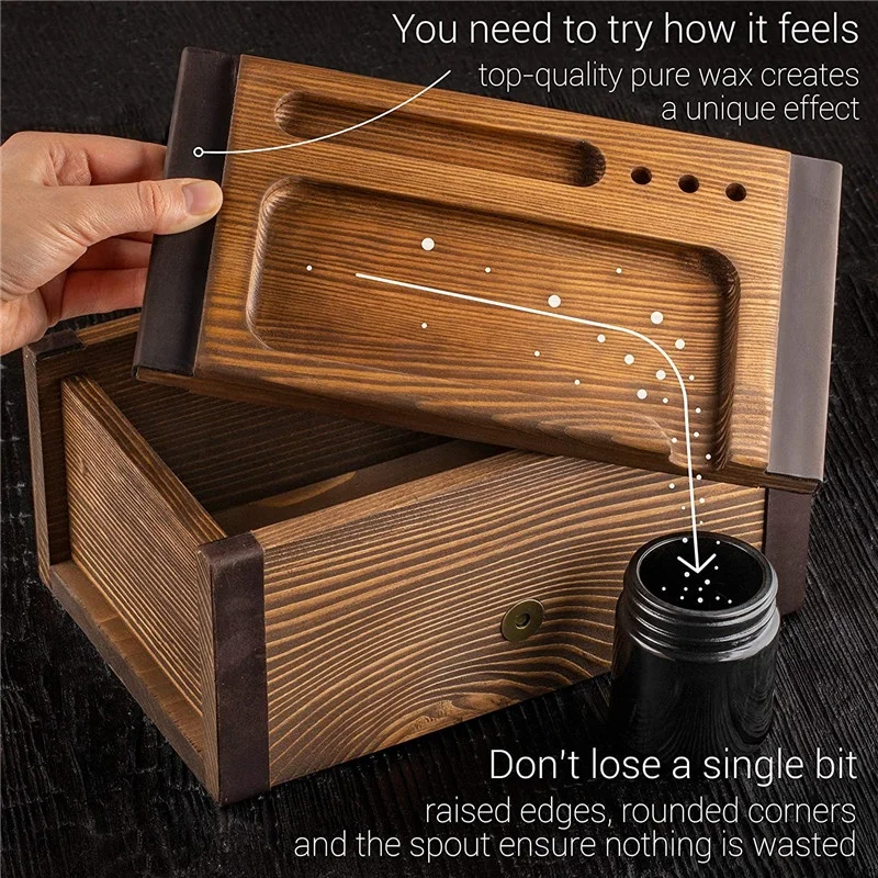 Walnut Stash Box Kit with Lock Luxury Wooden Stash Box with Rolling Tray