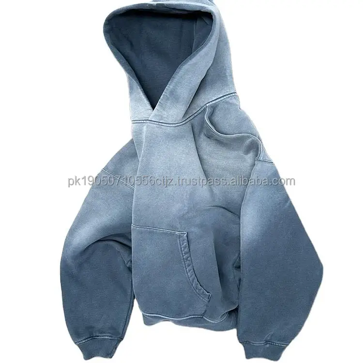 2024 Quality Heavy Cotton Oversize Factory Sale 380Gsm Fleece Hoodie Multicolor Wholesale Acid Wash Hoodie