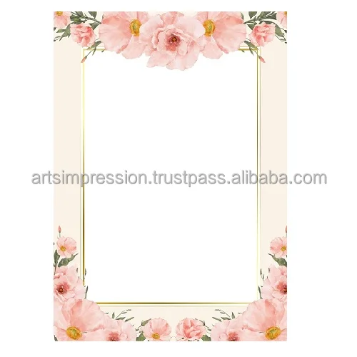 hanging flower designing border photo frame Photo frame with folding  beautiful Photo Frame Metal Floating brass plating nice