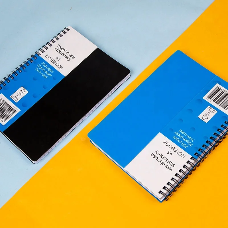 
A4 A5 200 Pages kraft College writing Excercise Hardcover Spiral Ruled Notebook/Journal with 70g Premium Thick Paper 