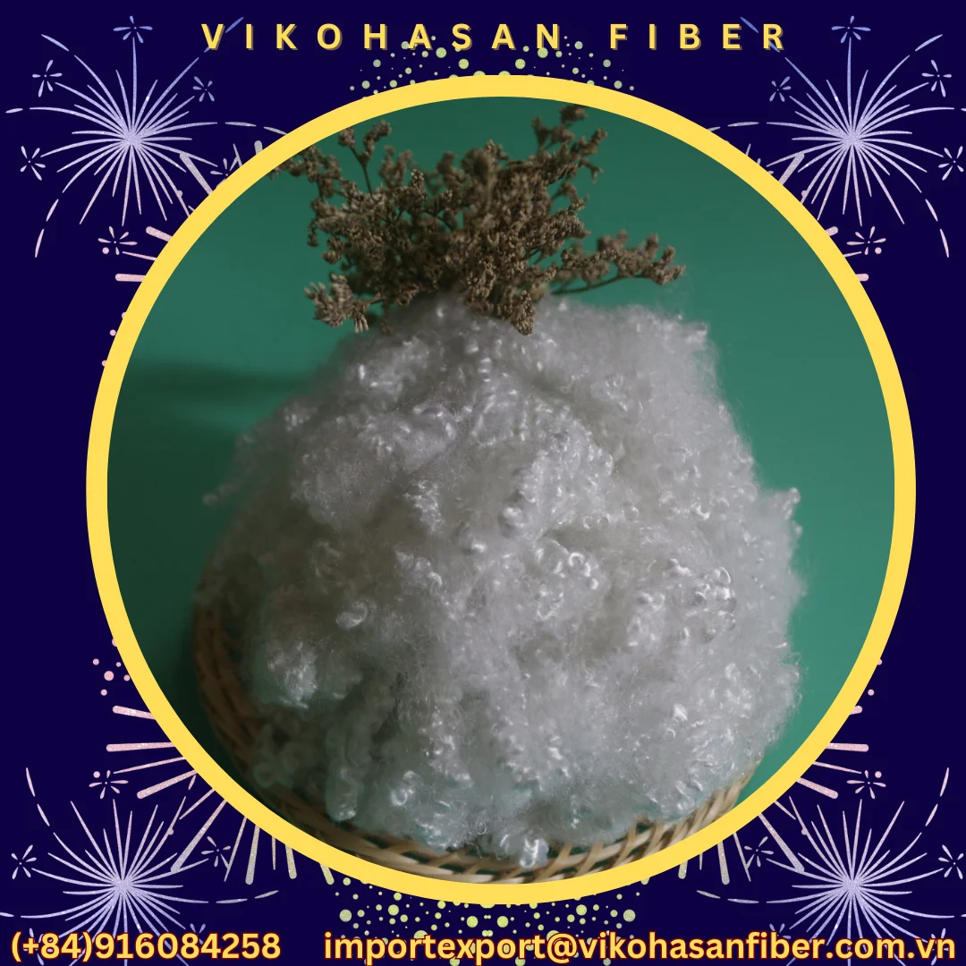 High Quality 3D HCS 100% Polyester Fiber A Grade Vikohasan Manufacturer and synthetic fiber and GRS Recycled Polyester Fiber