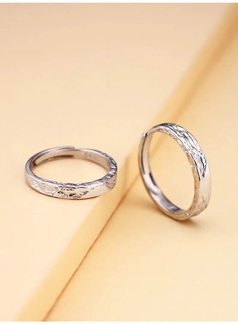 S999 sterling silver free engraving couple ring glacier Optional length sourcing  gifts  free dropshiping  to USA