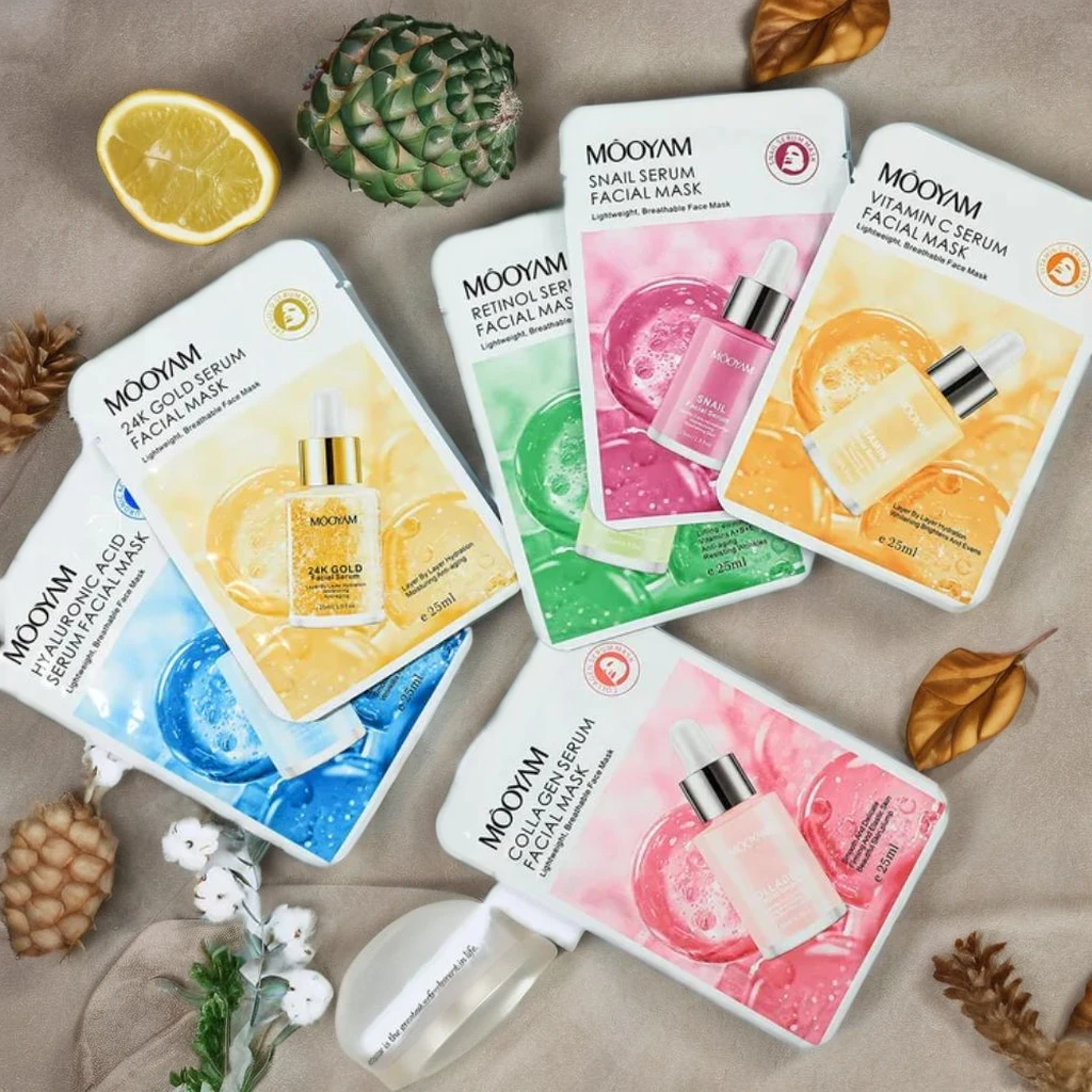 OEM Manufacturer Korean Beauty 24K Gold Mask Sheet Organic Cotton Hyaluronic Acid Collagen Vitamin C Face Care Skin Care