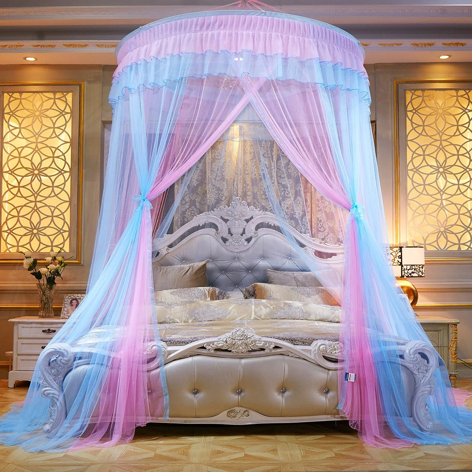 Valuable Children Bed Canopy Colorful Princess Bed Curtains Decoration Mosquito Net Rainbow for Girls Kids Carry Bag Babies 156