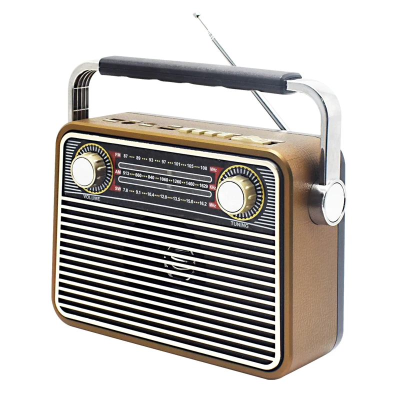 Классическое винтажное стильное радио AM FM SW портативное на батарейках или транзисторах переменного