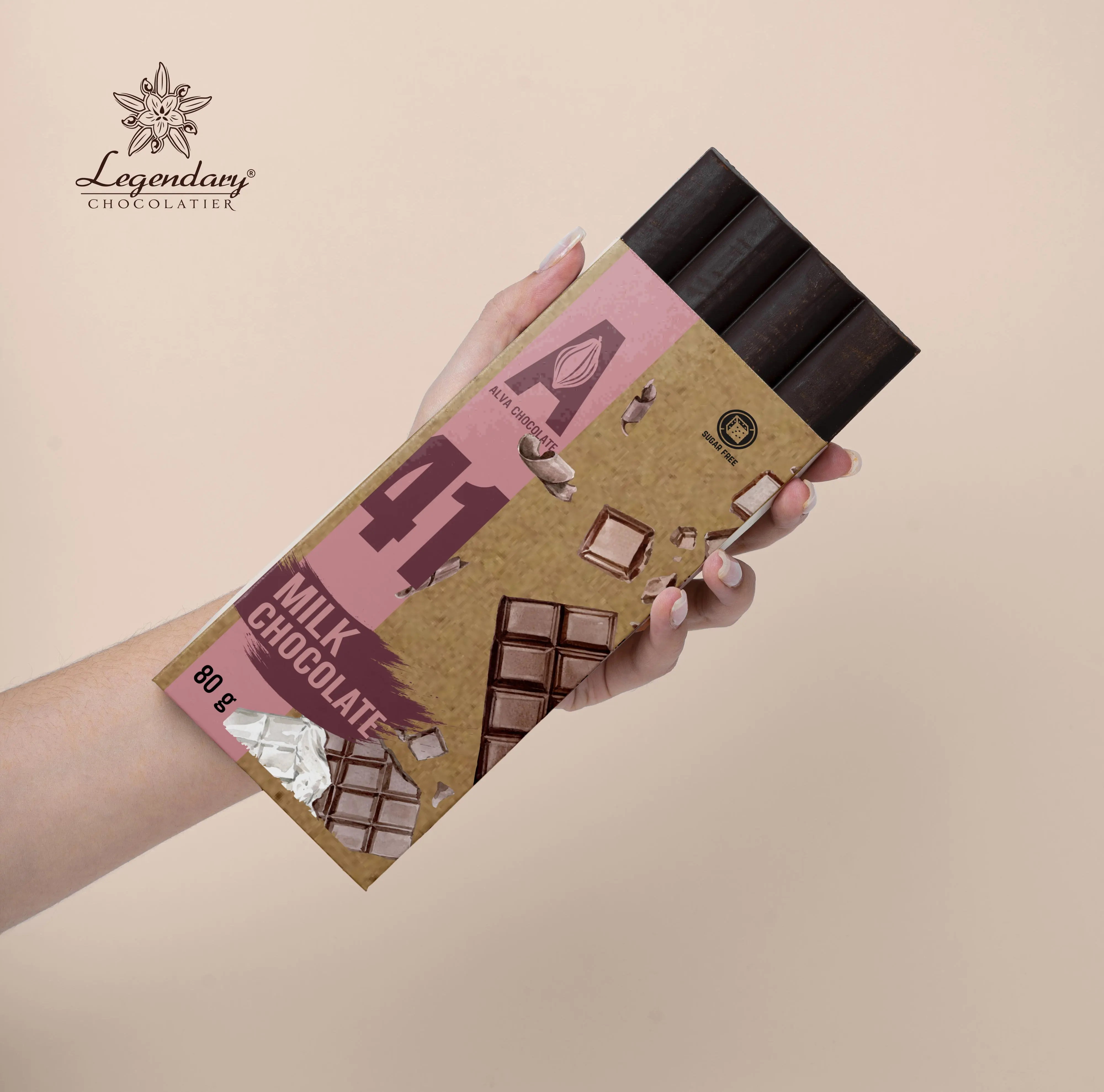 Diet chocolate healthy 80g dark chocolate bar box no sugar 85% ALVA made in Vietnam reasonable price for exporting