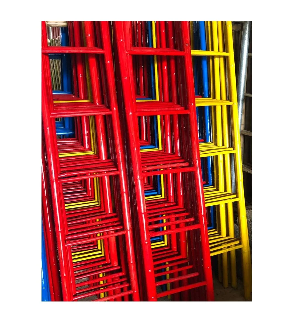 Vietnam Natural Oriental Bamboo Ladder Shape Display Towel Rack Wall Panel / Bamboo pole material for home garden projects