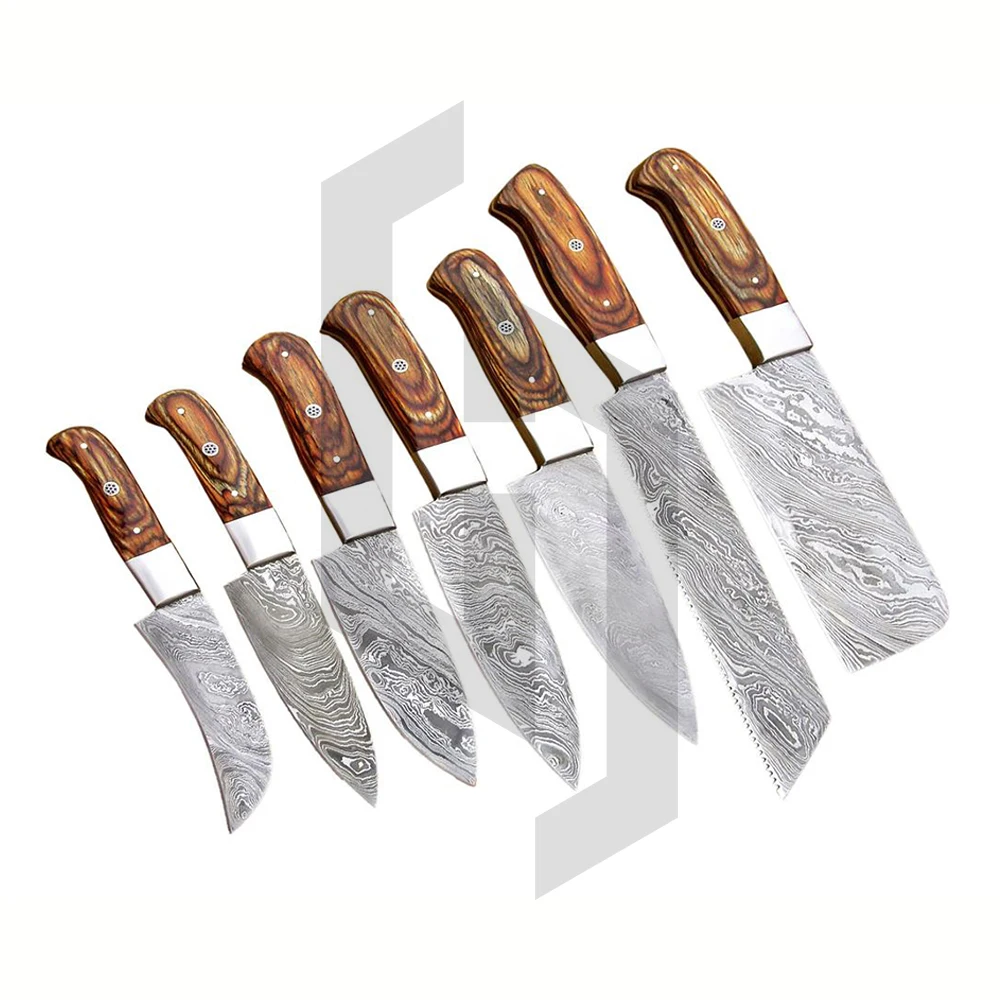 Набор ножей шеф-повара из дамасской стали ручной работы