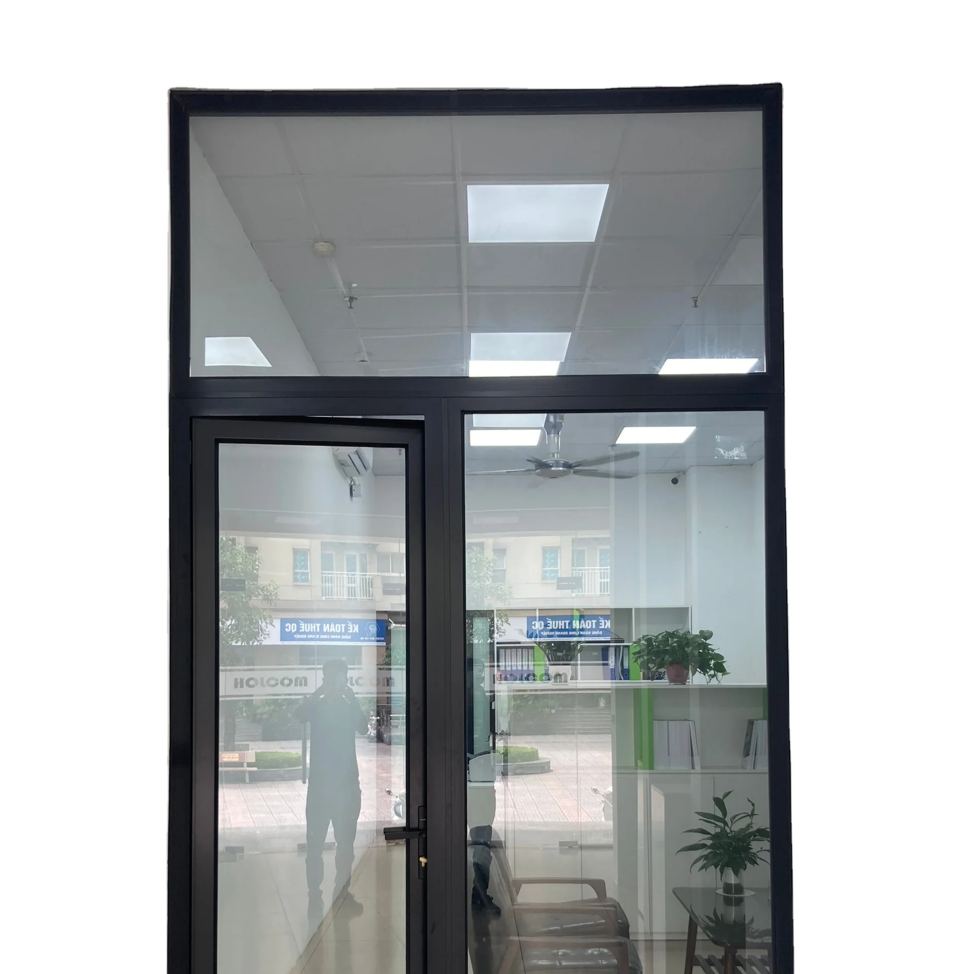 Fixed Windows , Clear glass, Anodized Aluminum Frame Made by Holcom Aluminum Thermal - Bridge Cancel Noises & Heat insulation