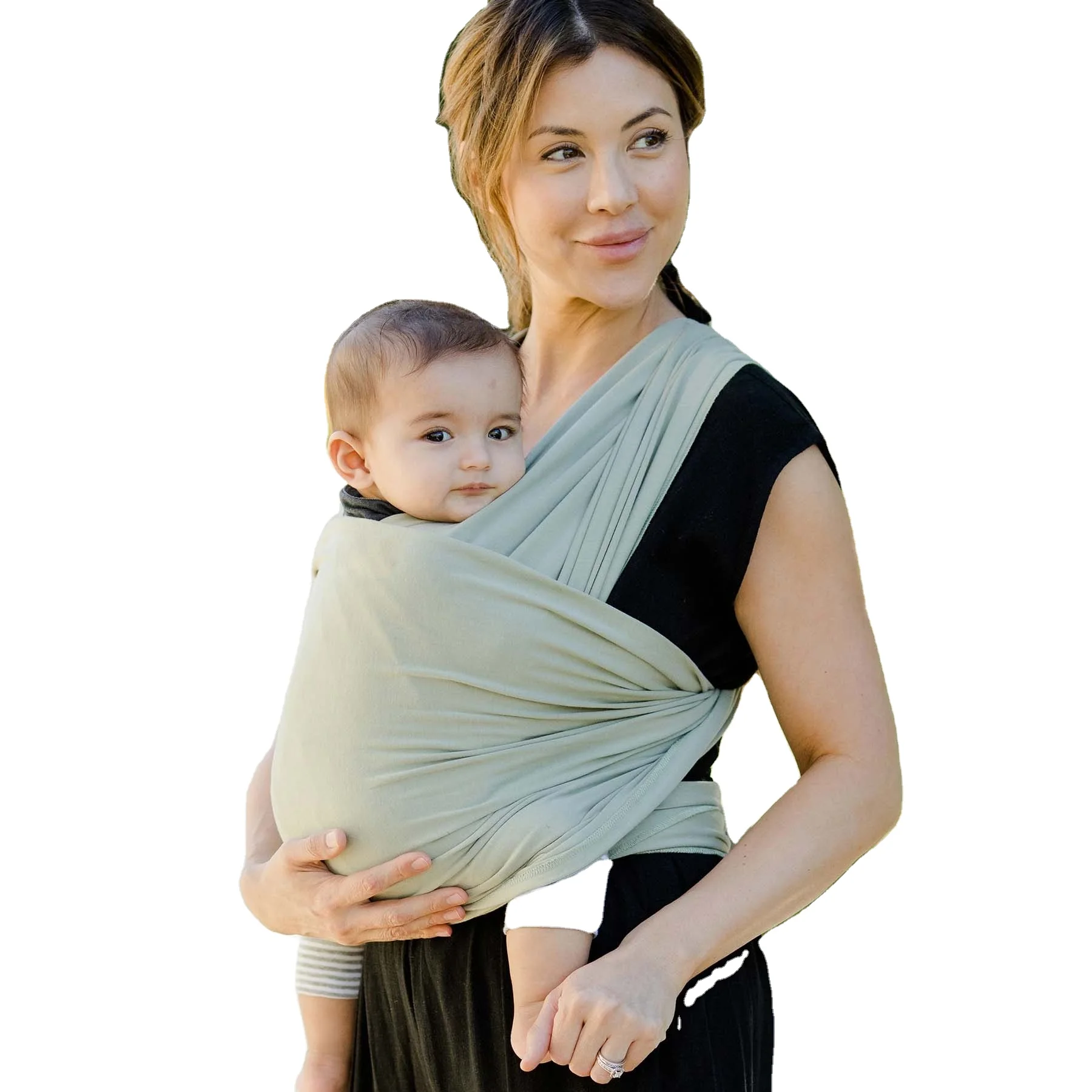Hot selling Super soft Breathable soft Knitted Stretchy very fine organic tested whole sale price sling wrap Baby Wrap Carrier