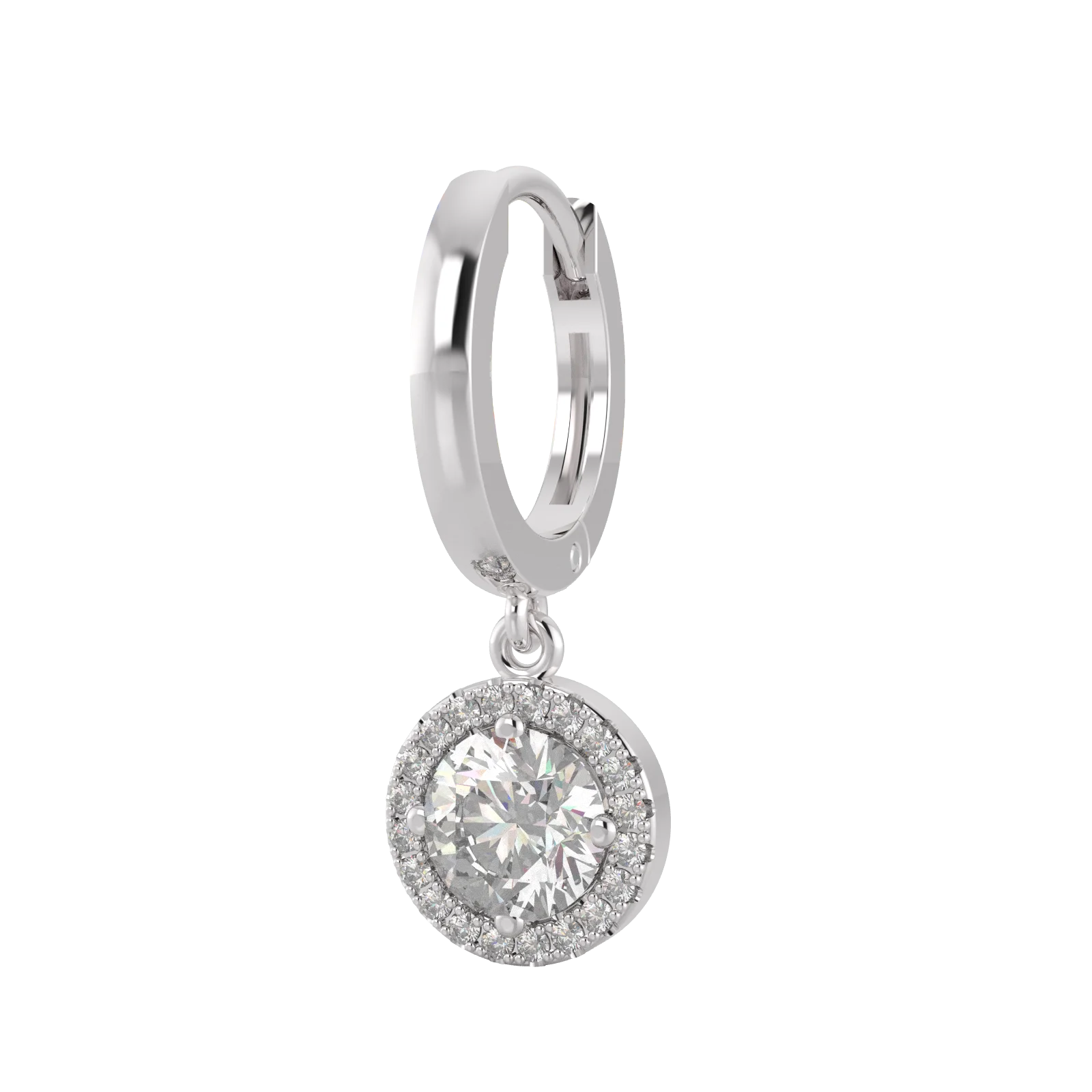 Crystal Bling Custom 925 Sterling Silver Earrings Huggie Hoop
