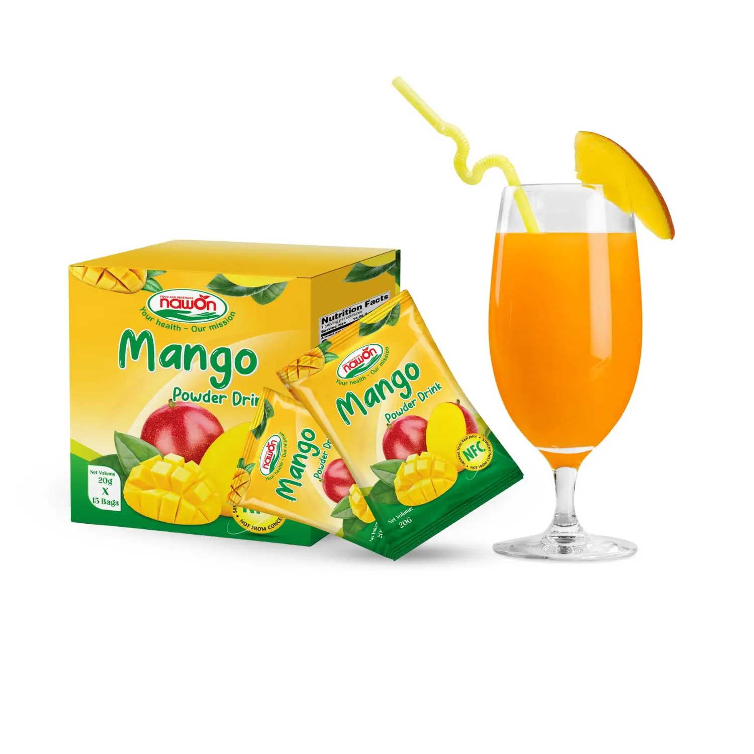 Nawon Mango Fruit Powder 20g Sachets Packing Instant Powder Drink Vietnam Manufacturer - Free Sample Wholesale Private Label