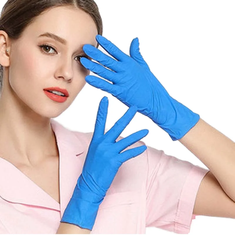 Disposable Blue Nitrile Powder-Free Safety Gloves for Home Cleaning Kitchen Food Cooking Vietnam Factory Cheaper Price