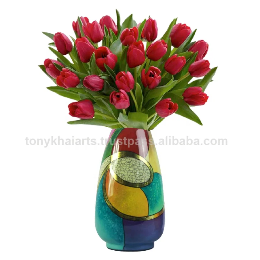 Glass Fiber Synthetic Resins Lacquer Flower Vase Wholesale and Low MOQ Lacquer Vases Bestseller Luxury Vase
