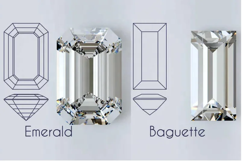 melee sizes wholesale straight baguette step cut D color vvs clarity white loose Women Fine Jewelry Silver Plated