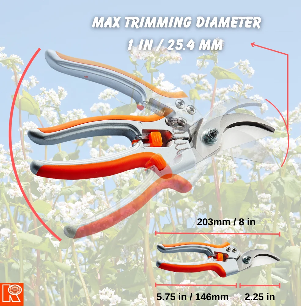 Kwang Hsieh Garden Trimmer Pruning Tool Aluminum Handle Bypass Shears Durable Stainless Steel Blade Metal Plastic Hand Tool
