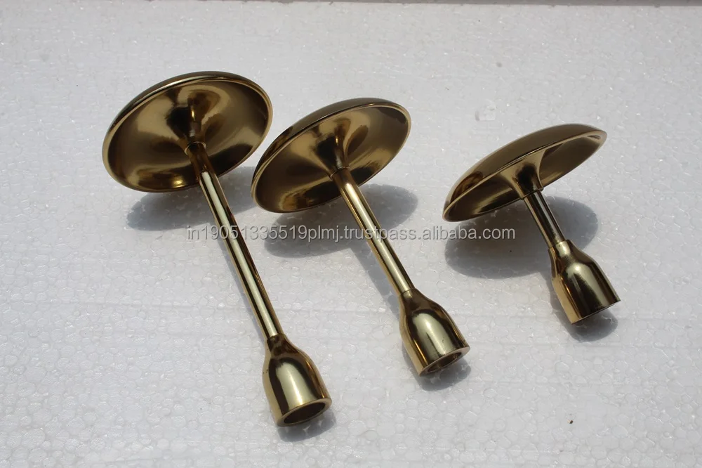 Luxury Handmade Customized Aluminium Gold Candle Stick Or Candle Holders Available Wholesale Set of 3 Christmas Candle Holder