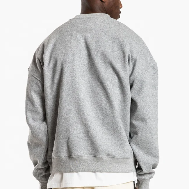 OEM High quality 100% cotton fleece heavy weight patch piping oversized mock neck men sweatshirt