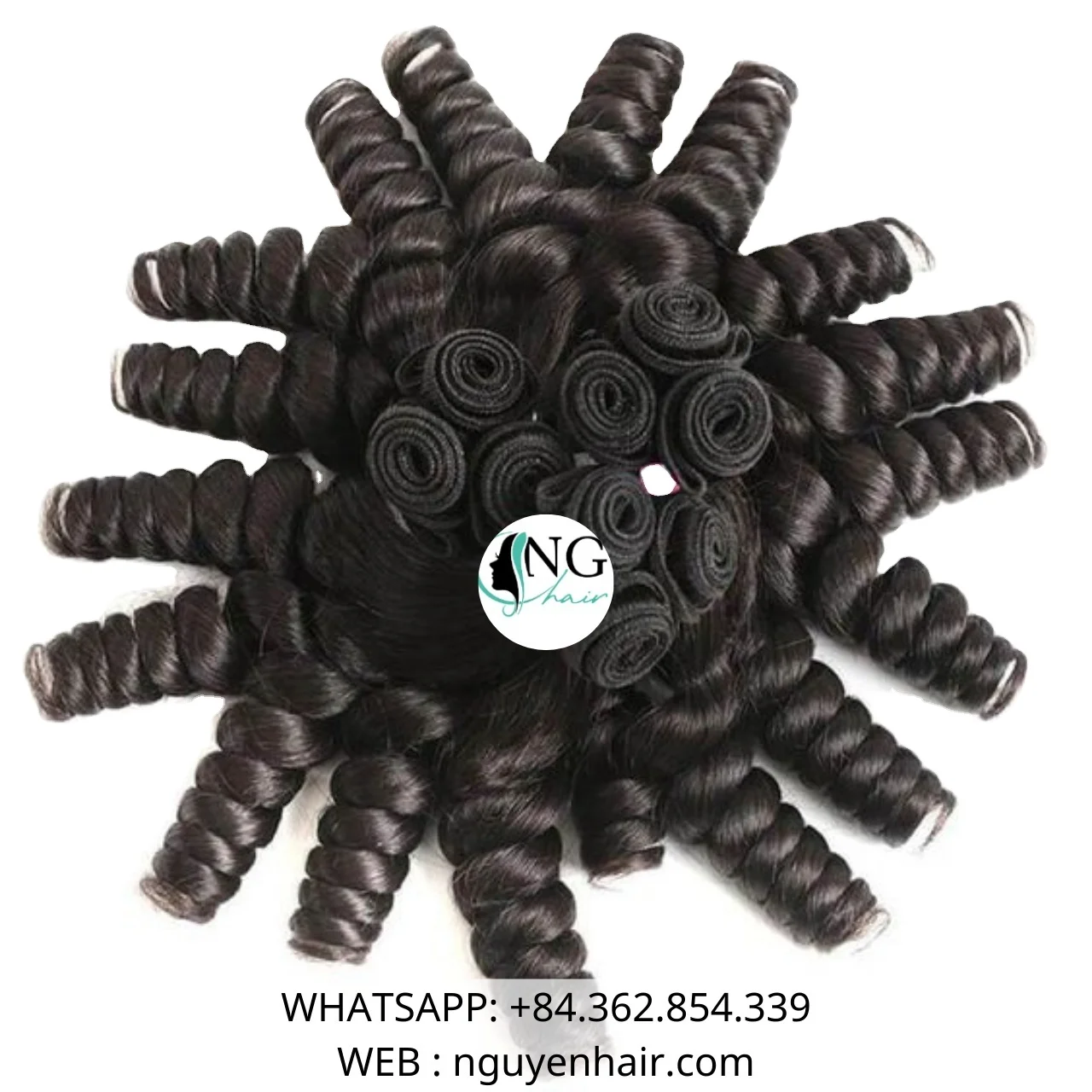 100% Real Image Real Unprocessed Vietnamese Human Hair Double Drawn Fumi Curly Bulk Hair No Tangle No Shedding No Chemical