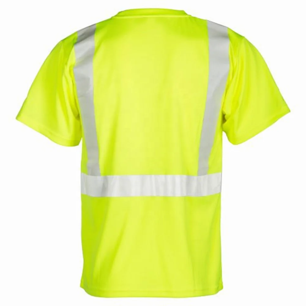 Polyester Custom High Visibility safety t shirt Orange Hi Viz T-shirt O Neck & Half Sleeve Less / Custom Design