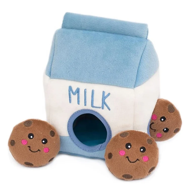 Food Buddies Burrow Interactive Squeaky Hide and Seek Plush Dog Toy