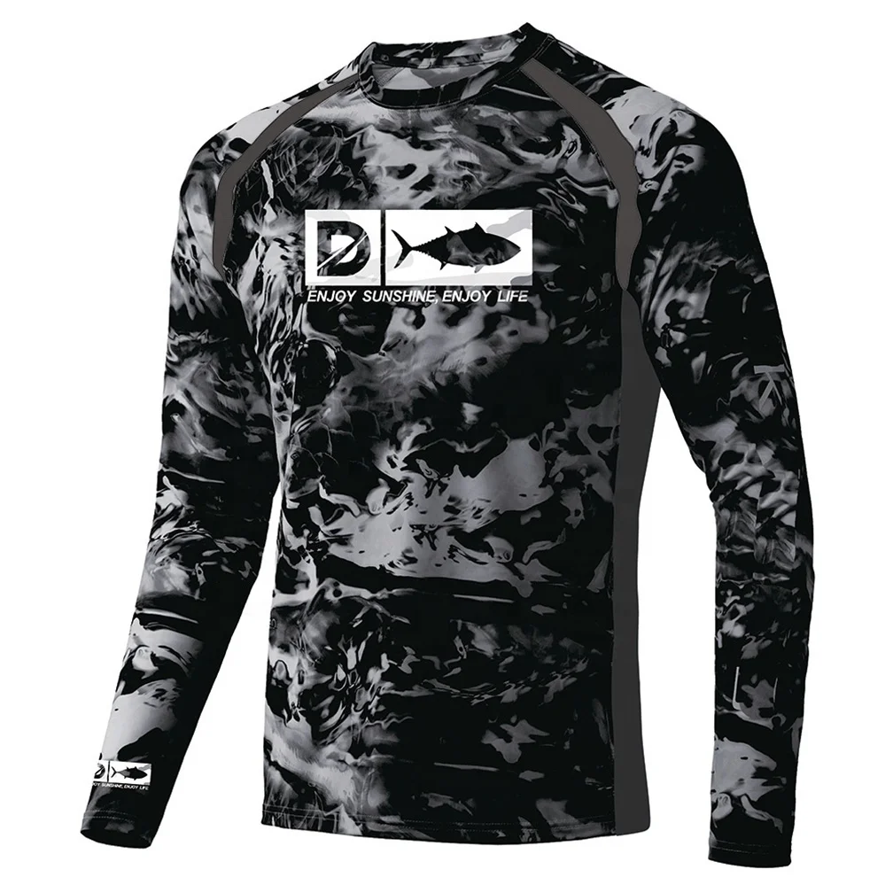 UPF 50 Sublimation Printed Custom Logo Rash Guard Mma Bjj Surf Rashguard Long Sleeve Manufacturers OEM Rash+Guard Fishing Shirts