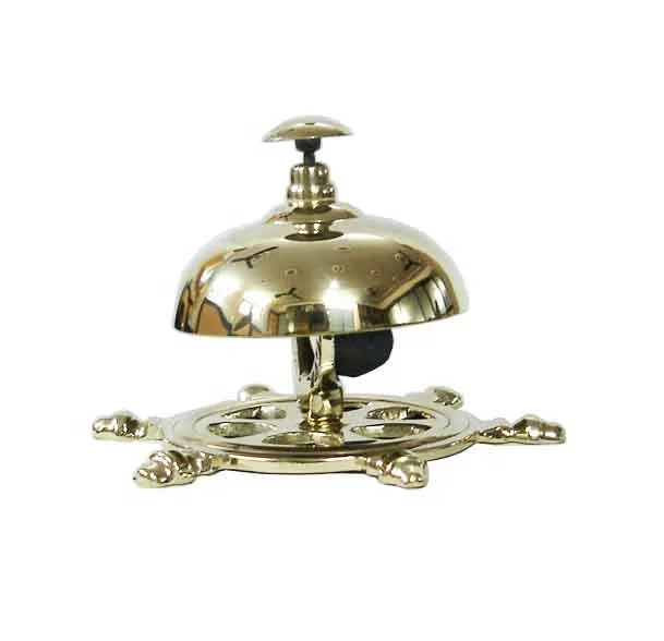 2022 Top Wholesale Ship Bell with Solid Brass antique Ship Bell Dinner Whole Sale designer brass metal call bell