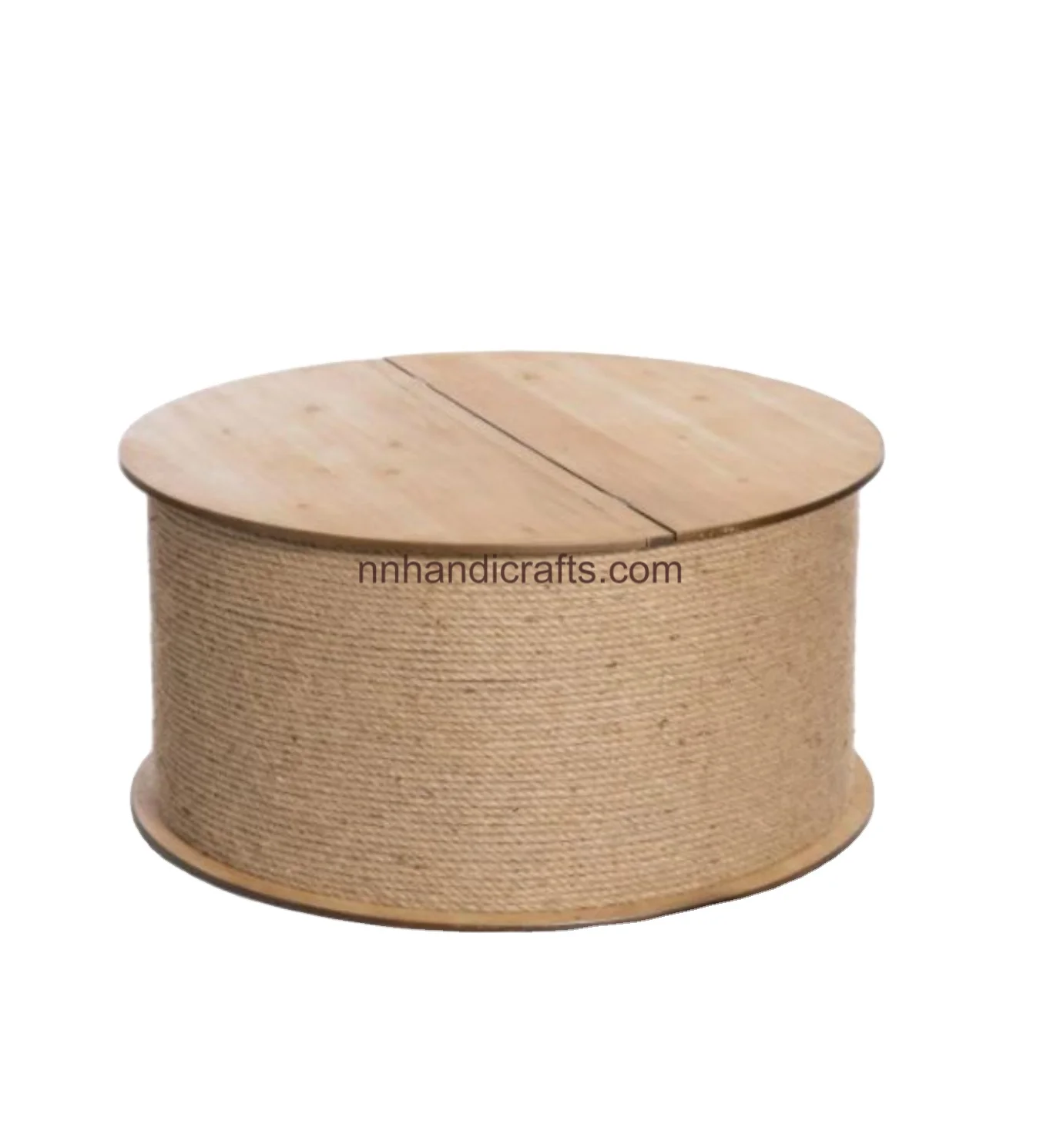 New Collection of Wood Wooden Jute Polished Round With Storage Box Capacity Coffee Tables Modern Coffee Table For Furniture Home