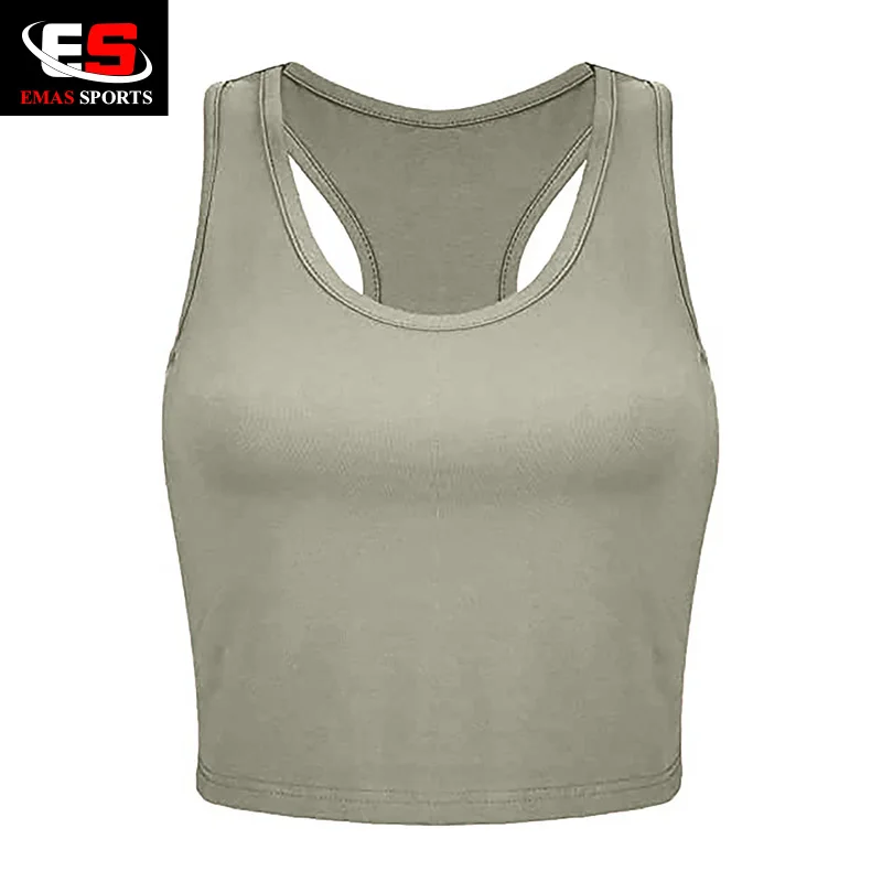 Изготовленный на заказ хлопок/спандекс уличная без рукавов Croptop облегающий костюм топ женская блуза из джерсовой ткани Детский комбинезон с глубоким вырезом и спортивный