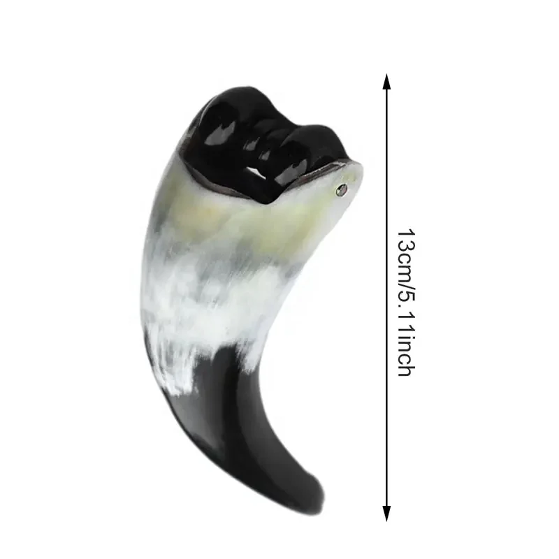 Handmade Natural Horn Roller Massager 2 Wheel Body Massage Relieve Stress Relax Fitness Exercise COw Horn Massage Roller Stick