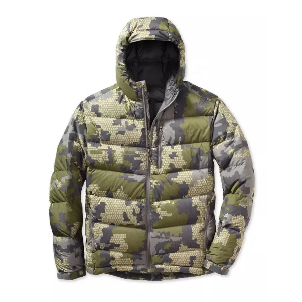 Outdoor Custom Made Design High Quality Jungle Hunting Puffy Jacket Promotional Wild Animal Hunting Down Jacket