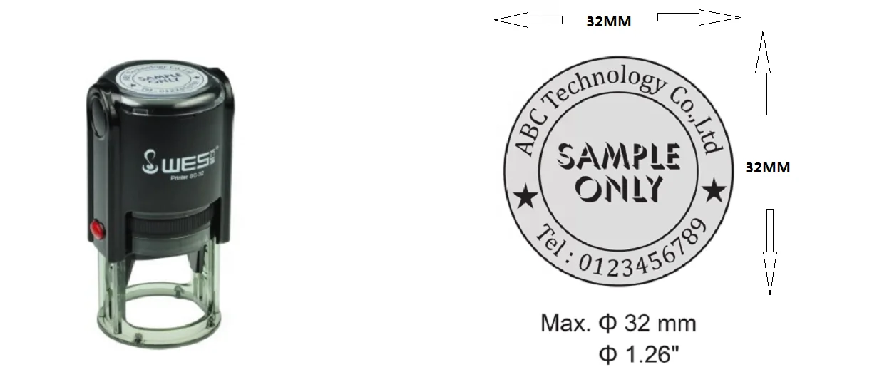 WES stamp SC-32 пользовательский резиновый штамп