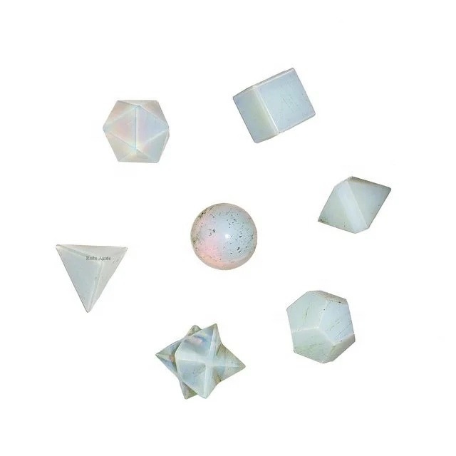  Opalite кварц 7 камней набор геометрических фигур драгоценный камень плотный звезда Меркаба для чакры рейки Энергия исцеления