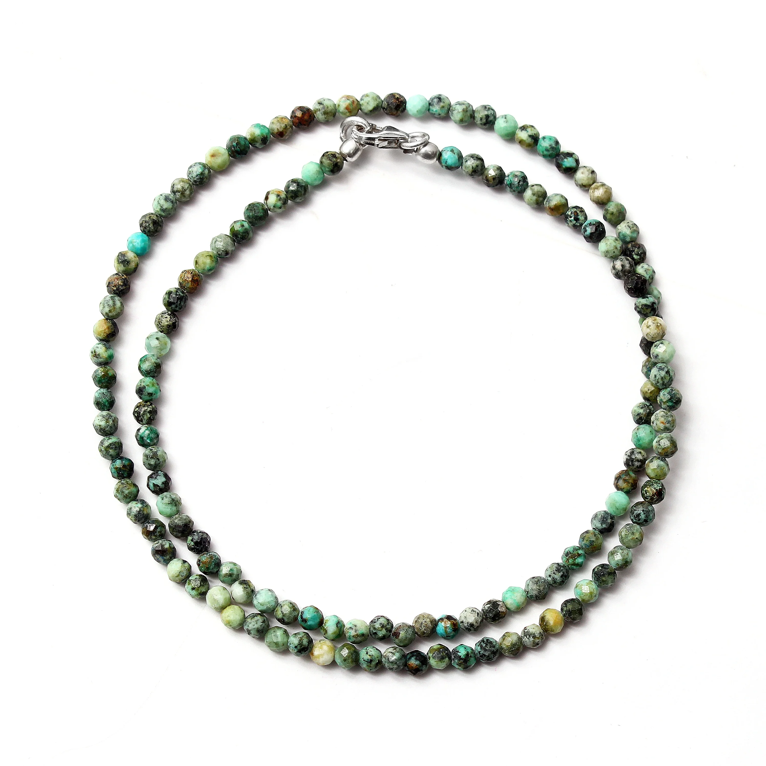 Natural African Turquoise Beaded Necklace, December Birthstone Healing Turquoise Jewelry