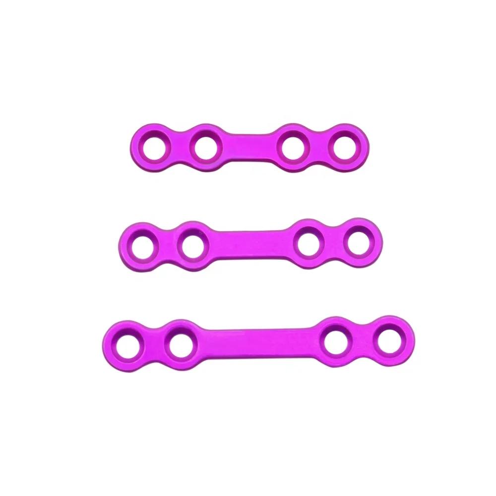  Ортопедические Хирургические имплантаты 2 0 мм прямая мостовая Пластина Титановая Maxillofaical пластина