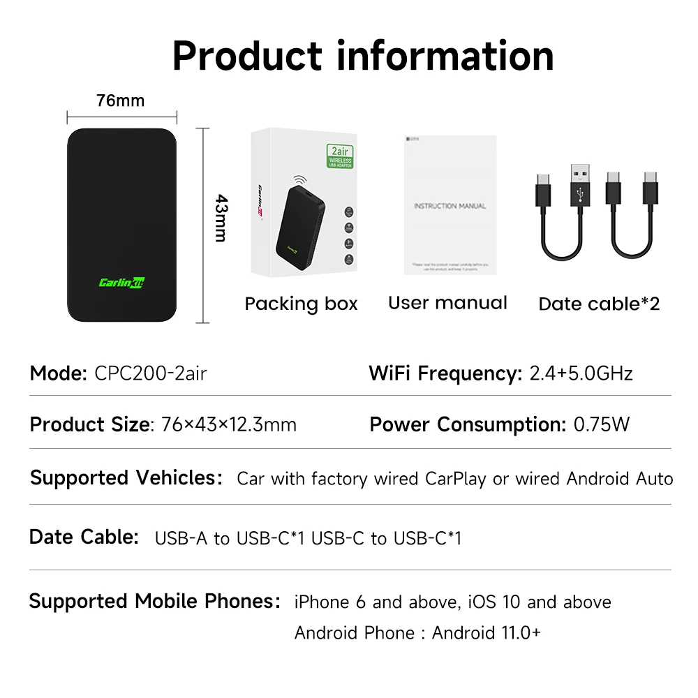 5 0 высококачественный Usb-ключ Carlinkit для iphone