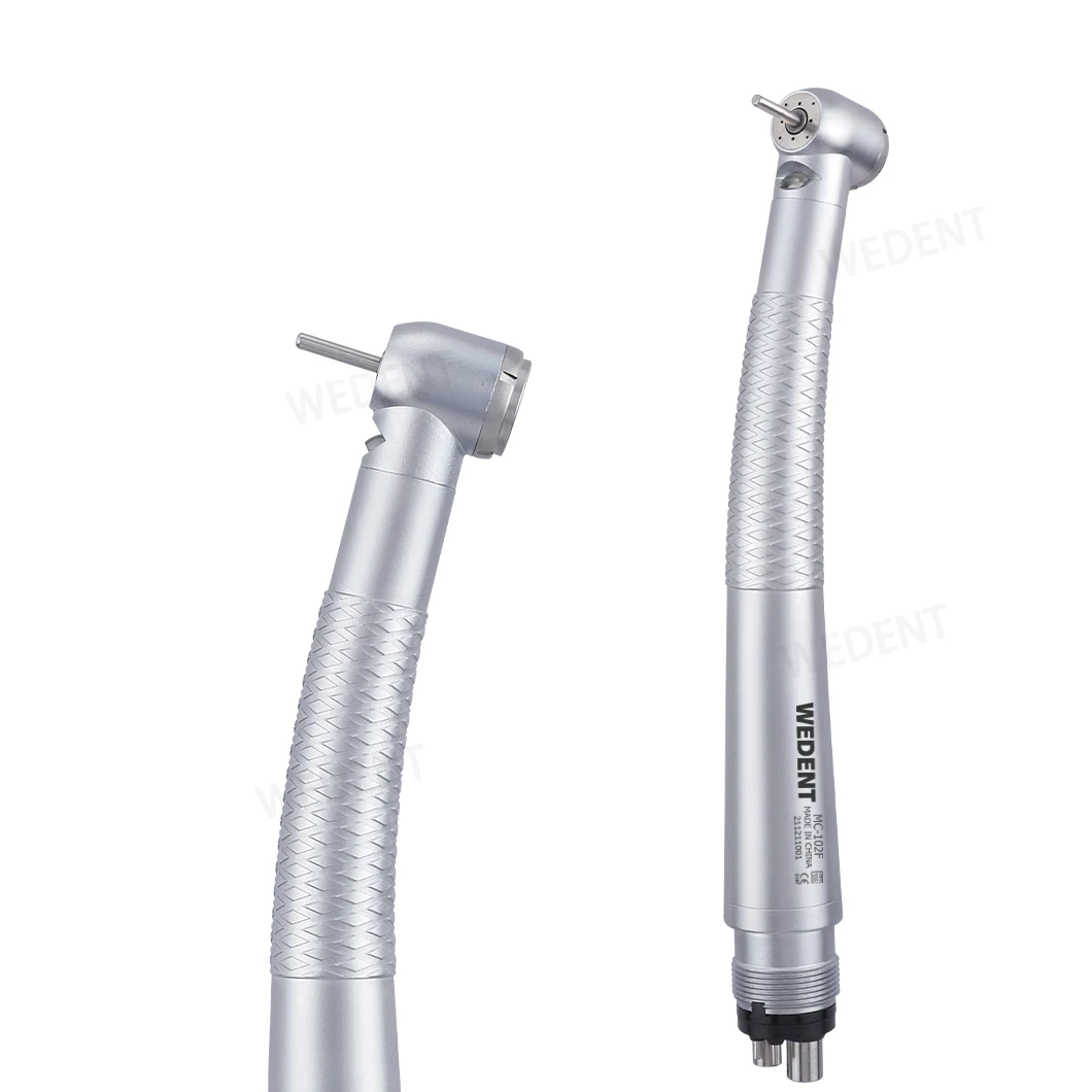 High Quality Push Button Airotor Handpiece Purple LED Caries Cleaning High Speed Dental Handpiece with 4 Water Spray