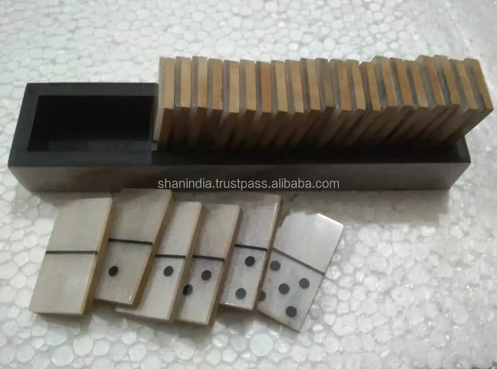 Modern Wood Resin 28 chips and Tray Domino Games for Kids and Adults