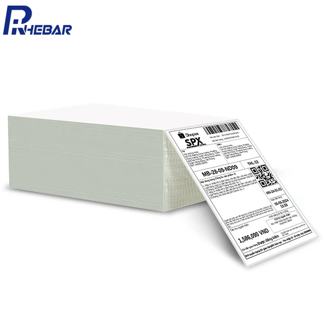 Rhebar Adhesive Paper Custom Stickers Roll Direct Thermal 4x6 Labels 500pcs Shipping Labels Printer Barcode Labels sticker