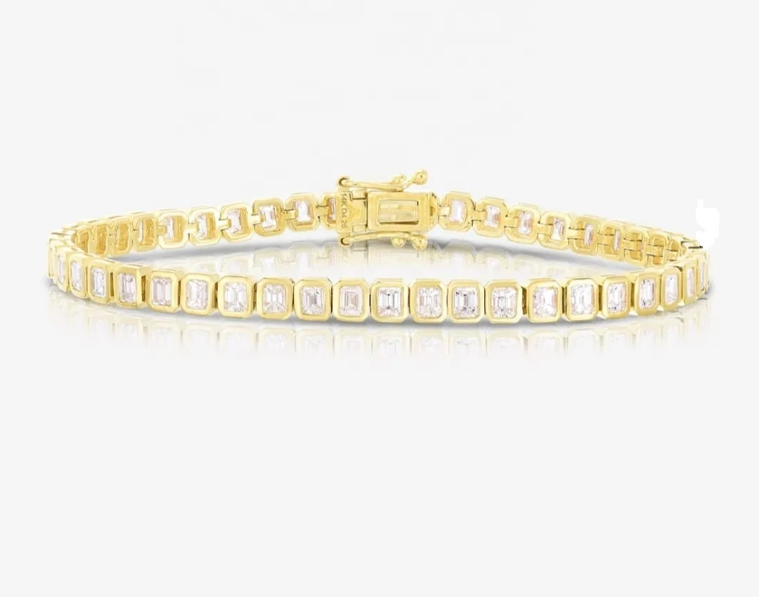 Wholesale Lab Grown Diamond Jewelry 14K/18K Solid Gold Lab Grown Diamond Tennis Necklace 3mm 4mm 5mm